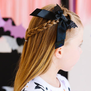 Sweet Wink - Glitter Bat Halloween Coquette Bow Clip - Hair Bows