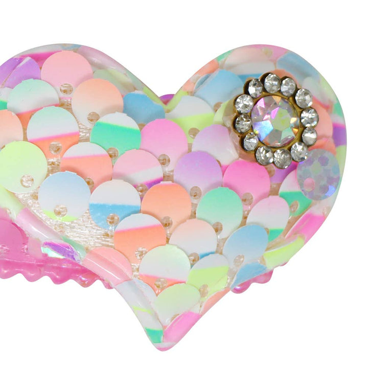 Pink Poppy USA - Sequin Heart Shape Hairclip