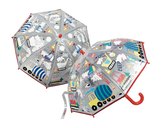 Floss & Rock - Floss & Rock Construction Transparent Color Changing Umbrella - Classy Rascals Boutique