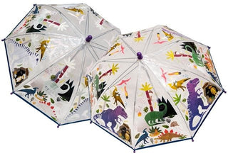 Floss & Rock - Floss & Rock Dino Transparent Color Changing Umbrella - Classy Rascals Boutique