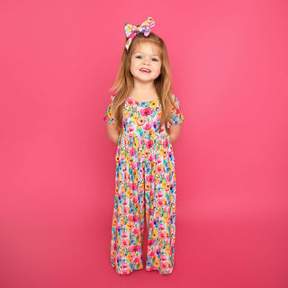 Gigi and Max - Gigi and Max Ariana Wide Leg Romper | Bamboo Floral - Classy Rascals Boutique