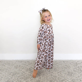 Gigi and Max - Gigi and Max - Blaire Bows WIDE LEG ROMPER Bamboo Clothing Football Outfit - Classy Rascals Boutique