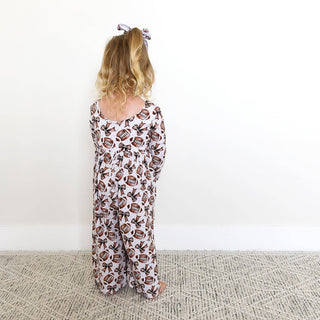 Gigi and Max - Gigi and Max - Blaire Bows WIDE LEG ROMPER Bamboo Clothing Football Outfit - Classy Rascals Boutique