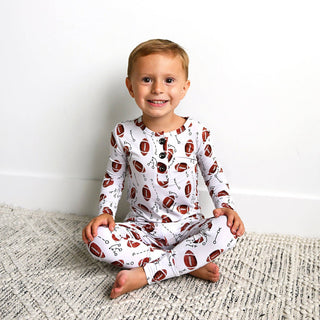 Gigi and Max - Gigi and Max Brady Football Two-Piece Bamboo Lounge Set | Kids - Classy Rascals Boutique