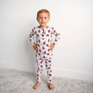 Gigi and Max - Gigi and Max Brady Football Two-Piece Bamboo Lounge Set | Kids - Classy Rascals Boutique