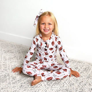 Gigi and Max - Gigi and Max Brady Football Two-Piece Bamboo Lounge Set | Kids - Classy Rascals Boutique