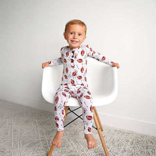 Gigi and Max - Gigi and Max Brady Football Two-Piece Bamboo Lounge Set | Kids - Classy Rascals Boutique