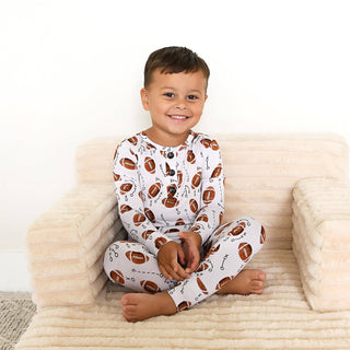 Gigi and Max - Gigi and Max Brady Football Two-Piece Bamboo Lounge Set | Kids - Classy Rascals Boutique