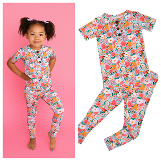 Gigi and Max - Gigi and Max Cecelia Floral Ruffle Two-Piece Bamboo Set | Girls - Classy Rascals Boutique