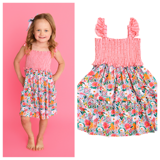 Gigi and Max - Gigi and Max Cecelia Floral Smocked Dress | Bamboo Girls Dress - Classy Rascals Boutique