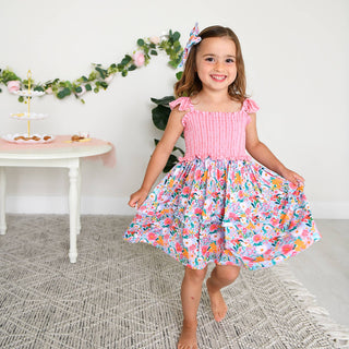 Gigi and Max - Gigi and Max Cecelia Floral Smocked Dress | Bamboo Girls Dress - Classy Rascals Boutique