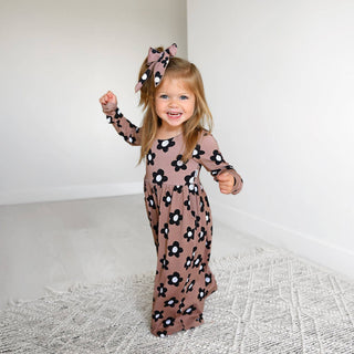 Gigi and Max - Gigi and Max - Coco WIDE LEG ROMPER Bamboo Flowers Kids Clothing Outfit - Classy Rascals Boutique