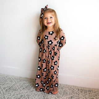Gigi and Max - Gigi and Max - Coco WIDE LEG ROMPER Bamboo Flowers Kids Clothing Outfit - Classy Rascals Boutique