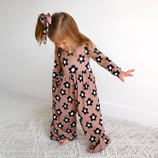 Gigi and Max - Gigi and Max - Coco WIDE LEG ROMPER Bamboo Flowers Kids Clothing Outfit - Classy Rascals Boutique