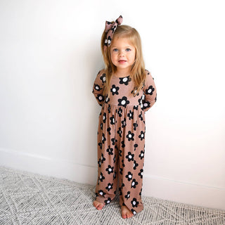 Gigi and Max - Gigi and Max - Coco WIDE LEG ROMPER Bamboo Flowers Kids Clothing Outfit - Classy Rascals Boutique