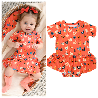 Gigi and Max - Gigi and Max - Penny TUTU Bamboo Baby Clothing Dress Chickens Outfit - Classy Rascals Boutique