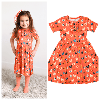 Gigi and Max - Gigi and Max - Penny TUTU DRESS Bamboo Chickens Kids Outfit - Classy Rascals Boutique