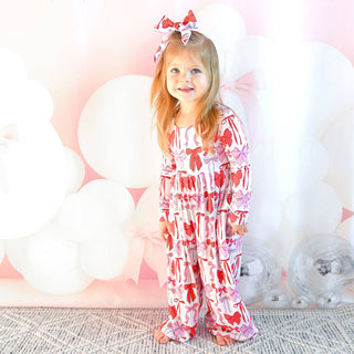 Gigi and Max - Gigi and Max - Rosalie WIDE LEG ROMPER Valentines Day Bamboo Kids Clothing - Classy Rascals Boutique