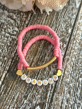 Harris Girls & Co. - Harris Girls & Co. - Heishi Bracelet Set "Grandma" Mauve - Classy Rascals Boutique