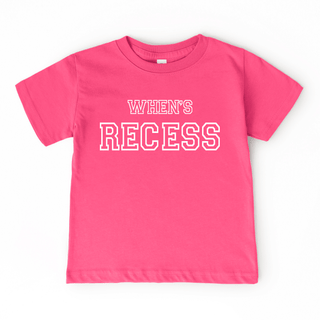 Holland Ave Clothing - Holland Ave Clothing - When's Recess | Kids Back to School Shirt - Classy Rascals Boutique