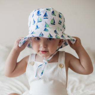 Huggalugs - Huggalugs - Boating Bucket Hat UPF 50+ Baby & Toddler - Classy Rascals Boutique