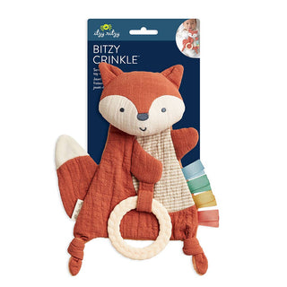 Itzy Ritzy - Itzy Ritzy - Bitzy Crinkle™ Fox Sensory Toy with Teether - Classy Rascals Boutique