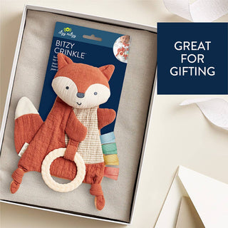Itzy Ritzy - Itzy Ritzy - Bitzy Crinkle™ Fox Sensory Toy with Teether - Classy Rascals Boutique