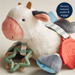 Itzy Ritzy - Itzy Ritzy - Cow Itzy Friends Link & Love™ Activity Plush - Classy Rascals Boutique