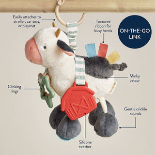 Itzy Ritzy - Itzy Ritzy - Cow Itzy Friends Link & Love™ Activity Plush - Classy Rascals Boutique