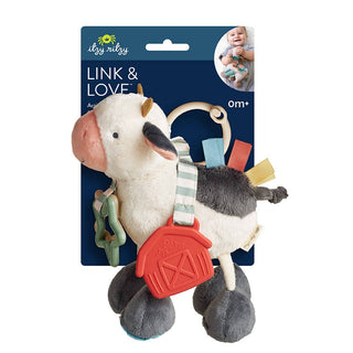Itzy Ritzy - Itzy Ritzy - Cow Itzy Friends Link & Love™ Activity Plush - Classy Rascals Boutique