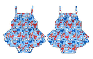 Joan's - Joan's - Fourth of July Smocked Bamboo Romper - Classy Rascals Boutique