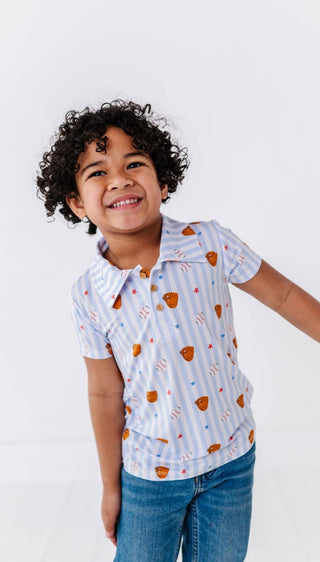 Kiki + Lulu - Kiki + Lulu - Stripe Baseball Polo - Classy Rascals Boutique