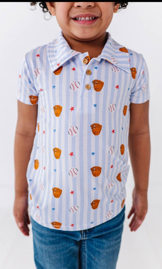 Kiki + Lulu - Kiki + Lulu - Stripe Baseball Polo - Classy Rascals Boutique