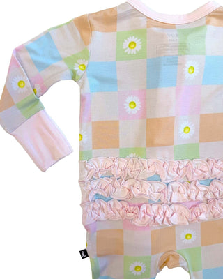 Lev Baby - Lev Baby Coral Ruffled Zippered Footie - Classy Rascals Boutique