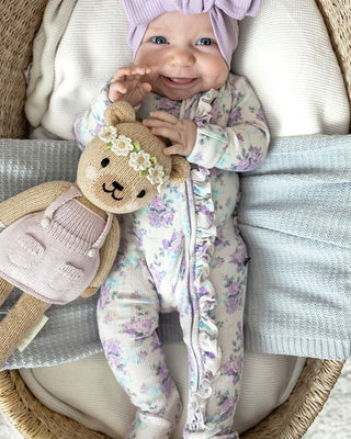 Lev Baby - Lev Baby Etta Ruffled Zippered Footie - Classy Rascals Boutique