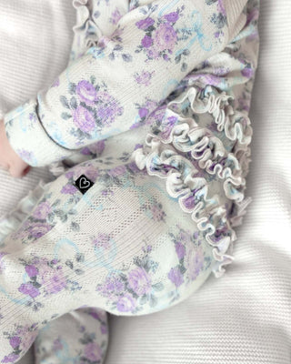 Lev Baby - Lev Baby Etta Ruffled Zippered Footie - Classy Rascals Boutique