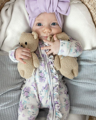 Lev Baby - Lev Baby Etta Ruffled Zippered Footie - Classy Rascals Boutique