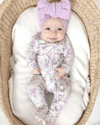 Lev Baby - Lev Baby Etta Ruffled Zippered Footie - Classy Rascals Boutique