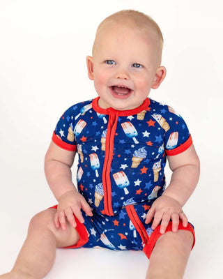 Lev Baby - Lev Baby Franklin Shorts Romper - Classy Rascals Boutique