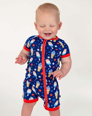 Lev Baby - Lev Baby Franklin Shorts Romper - Classy Rascals Boutique
