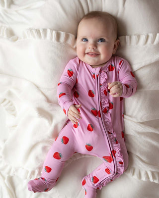 Lev Baby - Lev Baby Hadley Ruffled Zippered Footie - Classy Rascals Boutique