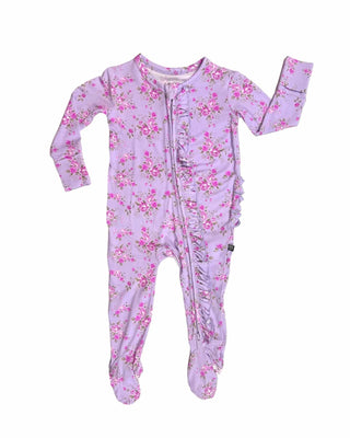 Lev Baby - Lev Baby Sylvie Ruffled Zippered Footie - Classy Rascals Boutique
