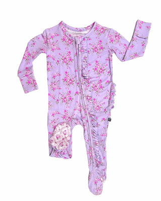 Lev Baby - Lev Baby Sylvie Ruffled Zippered Footie - Classy Rascals Boutique