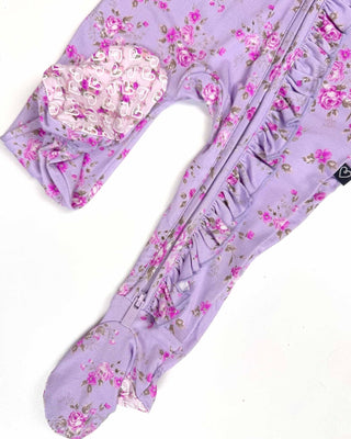 Lev Baby - Lev Baby Sylvie Ruffled Zippered Footie - Classy Rascals Boutique