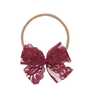 Lou Lou & Company - Lou Lou & Company - Lace Bow - Mulberry - Classy Rascals Boutique