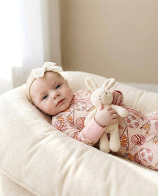 Lucky Panda Kids - Lucky Panda Kids - Bamboo Baby Zip Romper | Easter Hop - Classy Rascals Boutique