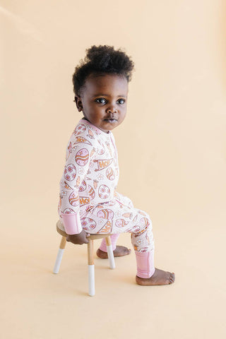 Lucky Panda Kids - Lucky Panda Kids - Bamboo Baby Zip Romper | Easter Hop - Classy Rascals Boutique