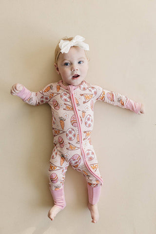 Lucky Panda Kids - Lucky Panda Kids - Bamboo Baby Zip Romper | Easter Hop - Classy Rascals Boutique