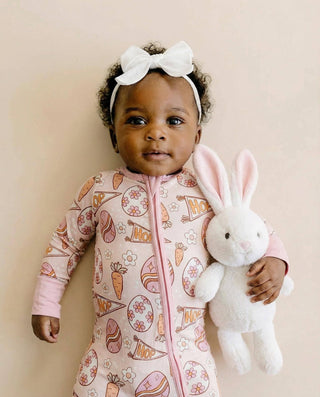 Lucky Panda Kids - Lucky Panda Kids - Bamboo Baby Zip Romper | Easter Hop - Classy Rascals Boutique