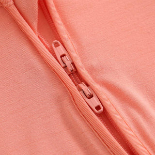 Luxie Charm - Luxie Charm - Joyful Coral Zippered Romper I NICU I Convertible Footie - Classy Rascals Boutique